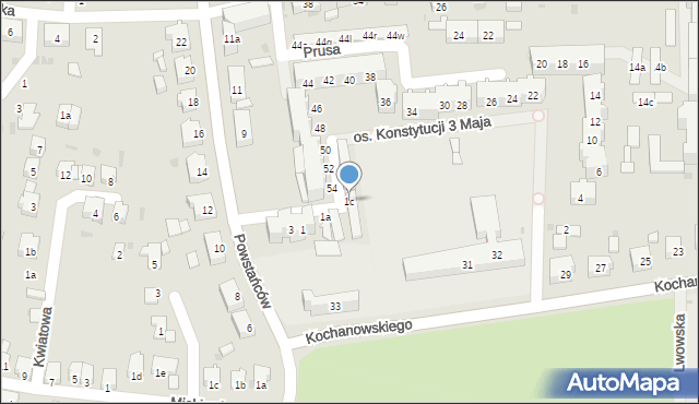 Głubczyce, Osiedle Konstytucji 3 Maja, 1c, mapa Głubczyce
