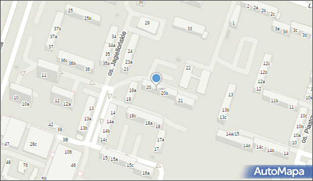 Gniezno, Osiedle Jagiellońskie, 20a, mapa Gniezna