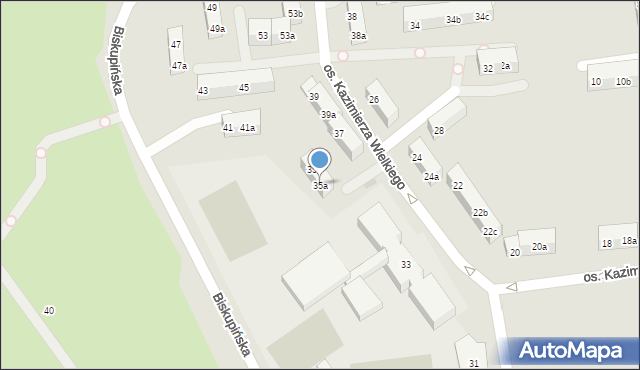 Gniezno, Osiedle Kazimierza Wielkiego, 35a, mapa Gniezna