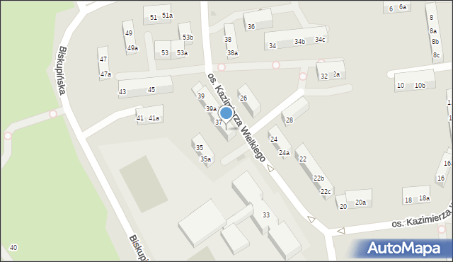 Gniezno, Osiedle Kazimierza Wielkiego, 37a, mapa Gniezna