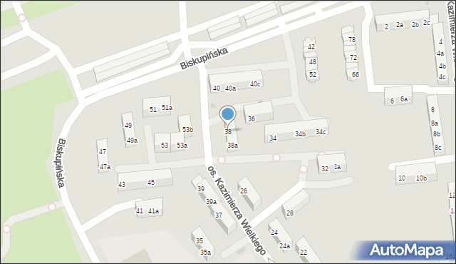 Gniezno, Osiedle Kazimierza Wielkiego, 38, mapa Gniezna