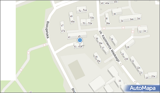 Gniezno, Osiedle Kazimierza Wielkiego, 41a, mapa Gniezna