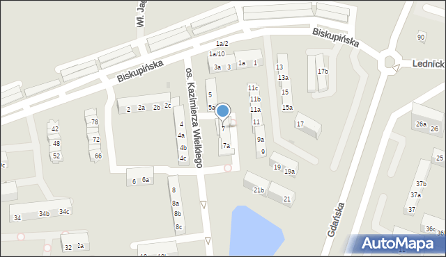 Gniezno, Osiedle Kazimierza Wielkiego, 7, mapa Gniezna