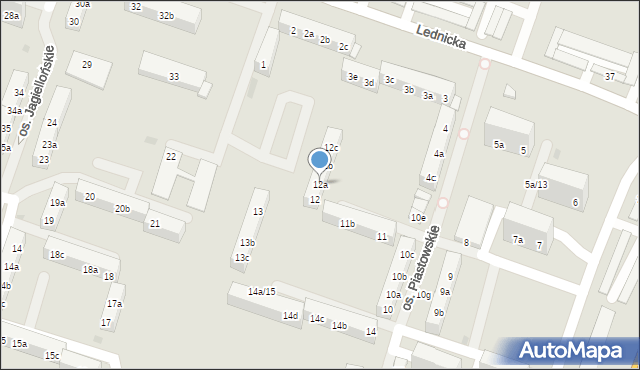 Gniezno, Osiedle Piastowskie, 12a, mapa Gniezna