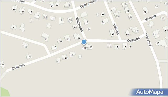 Gniezno, Osikowa, 13A, mapa Gniezna