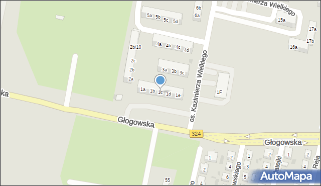 Góra, Osiedle Kazimierza Wielkiego, 1c, mapa Góra