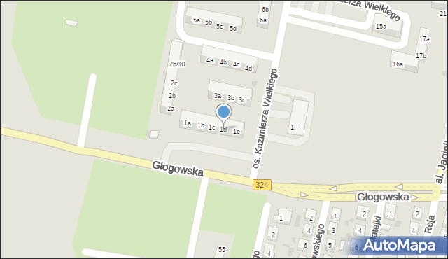 Góra, Osiedle Kazimierza Wielkiego, 1d, mapa Góra