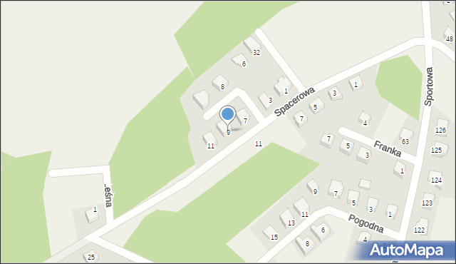 Goręczyno, Osiedle Słoneczne, 9, mapa Goręczyno