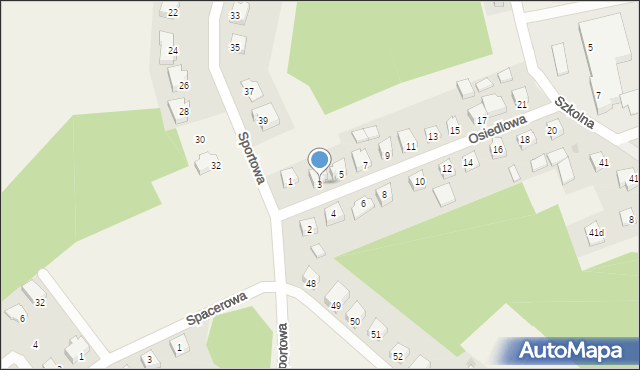 Goręczyno, Osiedlowa, 3, mapa Goręczyno