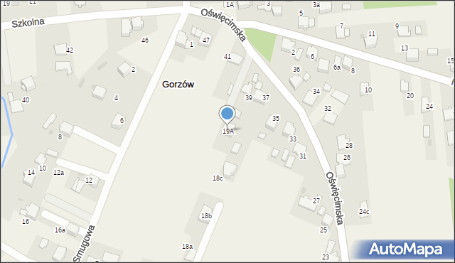 Gorzów, Oświęcimska, 19A, mapa Gorzów