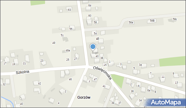 Gorzów, Oświęcimska, 42, mapa Gorzów