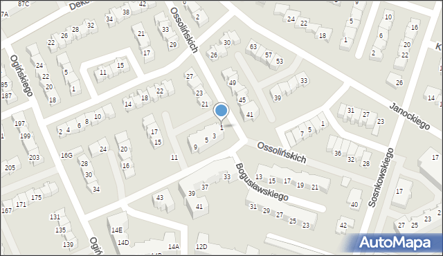 Gorzów Wielkopolski, Ossolińskich, 1, mapa Gorzów Wielkopolski