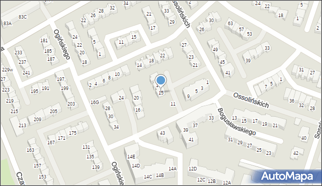 Gorzów Wielkopolski, Ossolińskich, 15, mapa Gorzów Wielkopolski