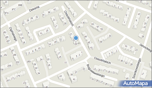 Gorzów Wielkopolski, Ossolińskich, 21, mapa Gorzów Wielkopolski