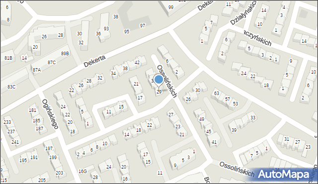 Gorzów Wielkopolski, Ossolińskich, 29, mapa Gorzów Wielkopolski