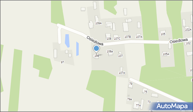 Gózd, Osiedlowa, 109, mapa Gózd