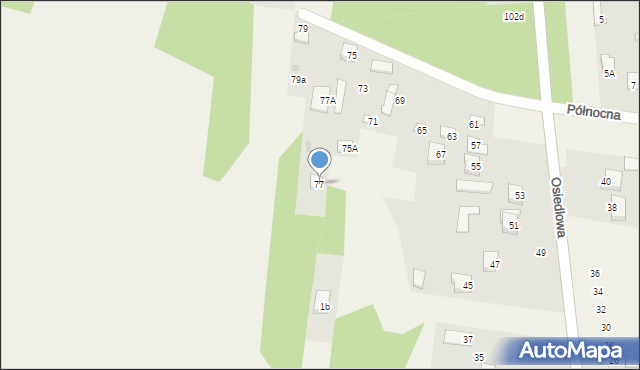 Gózd, Osiedlowa, 77, mapa Gózd