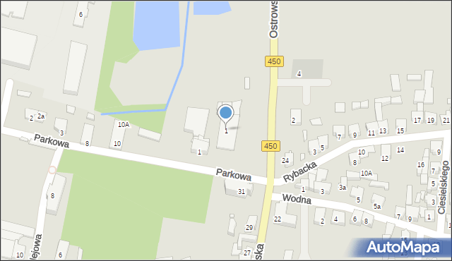 Grabów nad Prosną, Ostrowska, 1, mapa Grabów nad Prosną