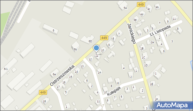 Grabów nad Prosną, Ostrzeszowska, 11, mapa Grabów nad Prosną