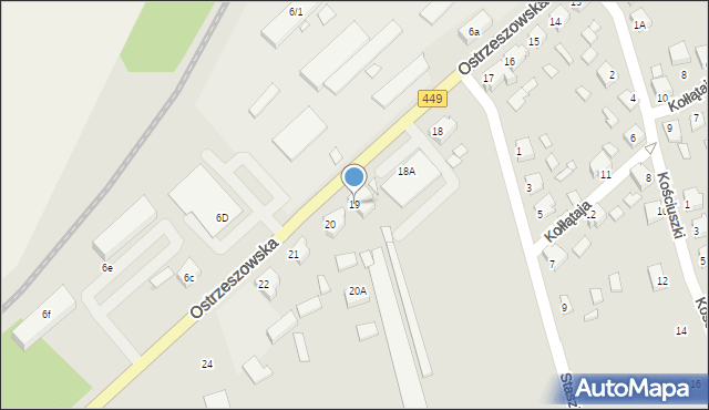 Grabów nad Prosną, Ostrzeszowska, 19, mapa Grabów nad Prosną