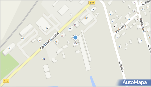 Grabów nad Prosną, Ostrzeszowska, 20A, mapa Grabów nad Prosną