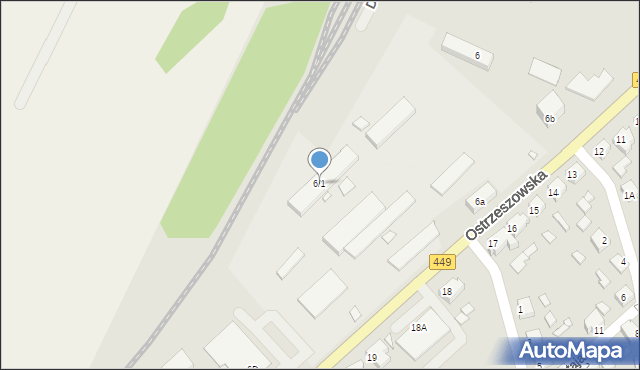 Grabów nad Prosną, Ostrzeszowska, 6/1, mapa Grabów nad Prosną