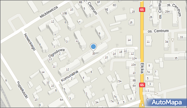 Grajewo, Osiedle Centrum, 10, mapa Grajewo