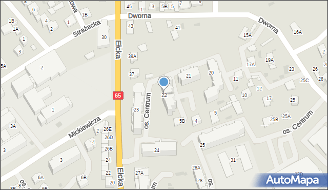 Grajewo, Osiedle Centrum, 22, mapa Grajewo