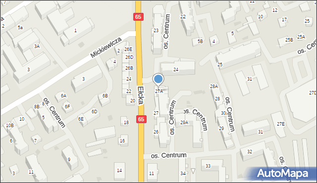 Grajewo, Osiedle Centrum, 27A, mapa Grajewo