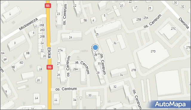 Grajewo, Osiedle Centrum, 28, mapa Grajewo