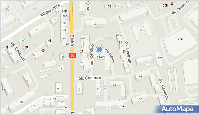 Grajewo, Osiedle Centrum, 29A, mapa Grajewo