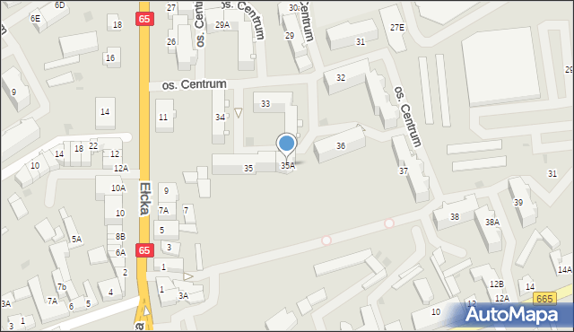 Grajewo, Osiedle Centrum, 35A, mapa Grajewo