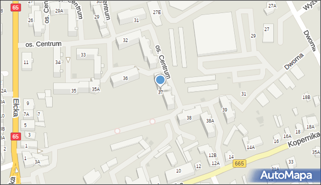 Grajewo, Osiedle Centrum, 37, mapa Grajewo