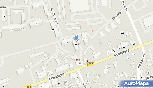 Grajewo, Osiedle Centrum, 38A, mapa Grajewo