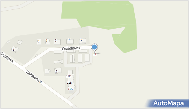 Granowo, Osiedlowa, 11, mapa Granowo