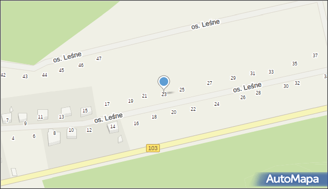 Grębowo, Osiedle Leśne, 23, mapa Grębowo