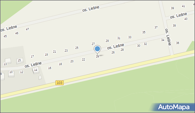 Grębowo, Osiedle Leśne, 24, mapa Grębowo