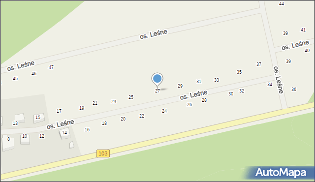 Grębowo, Osiedle Leśne, 27, mapa Grębowo