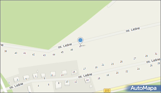 Grębowo, Osiedle Leśne, 47, mapa Grębowo