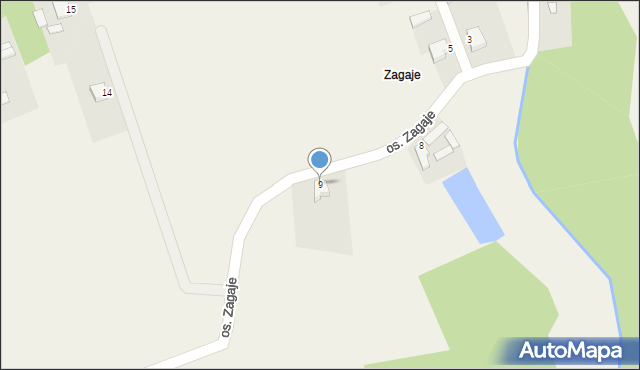 Gromadzice, Osiedle Zagaje, 9, mapa Gromadzice