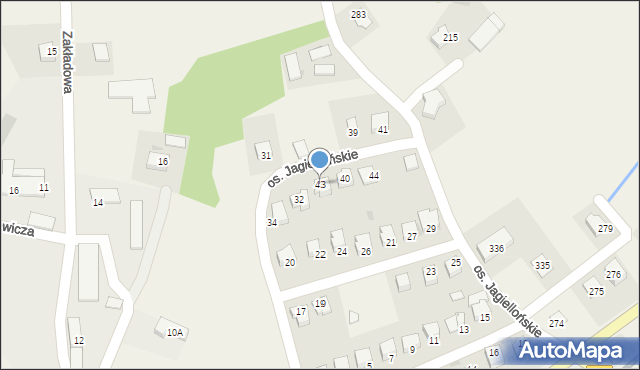 Gromnik, Osiedle Jagiellońskie, 43, mapa Gromnik