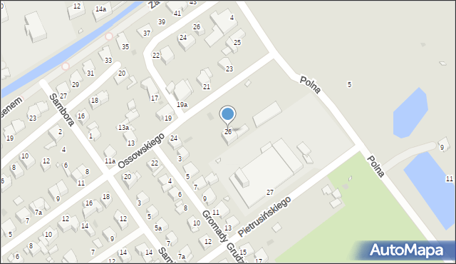 Grudziądz, Ossowskiego, 26, mapa Grudziądza