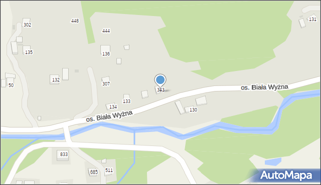 Grybów, Osiedle Biała Wyżna, 133, mapa Grybów