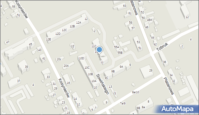 Gubin, Osiedle Plater Emilii, 11A, mapa Gubin