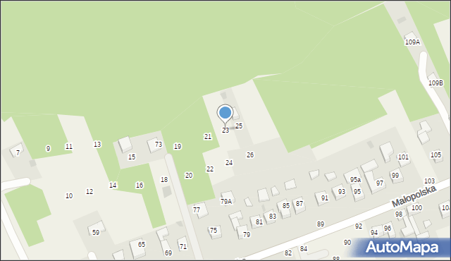 Jadowniki, Osiedle na Piaskach, 23, mapa Jadowniki