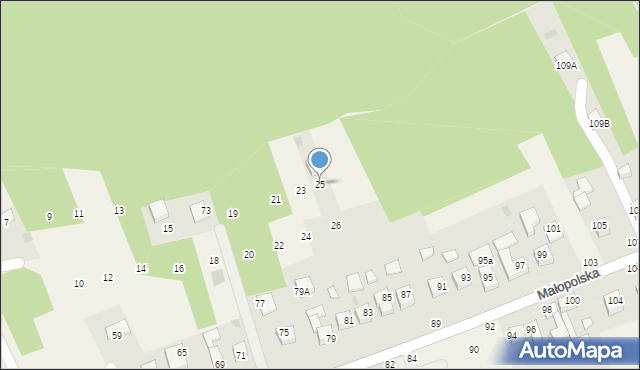 Jadowniki, Osiedle na Piaskach, 25, mapa Jadowniki