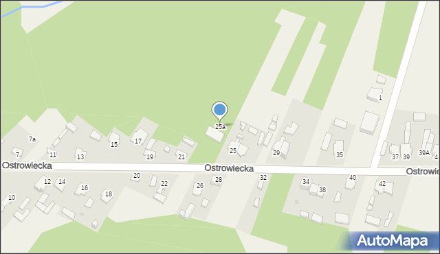 Janik, Ostrowiecka, 25a, mapa Janik