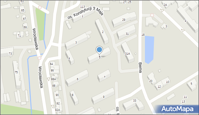 Jarocin, Osiedle Konstytucji 3 Maja, 5, mapa Jarocin