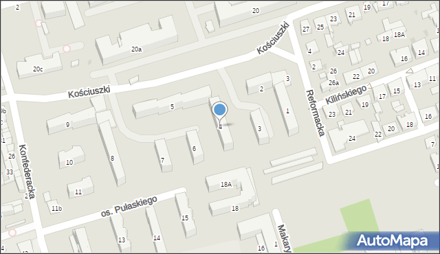 Jarosław, Osiedle Pułaskiego Kazimierza, gen., 4, mapa Jarosławia