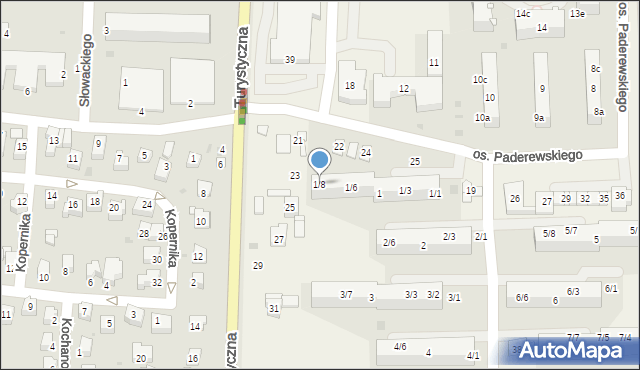 Jawiszowice, Osiedle Paderewskiego Ignacego Jana, 1/8, mapa Jawiszowice